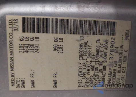 2018 Nissan Maxima 3.5 Sl z USA, uszkodzony, nr VIN 1N4AA6AP1JC378902